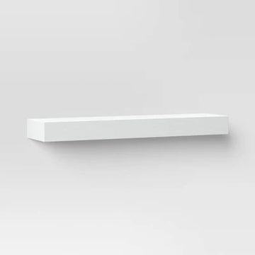 24" Floating Dark Wood Shelf White - Threshold
