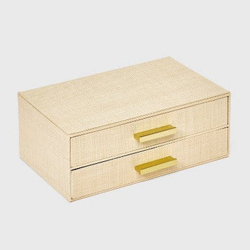 New - Two Drawer Woven Jewelry Organizer - a New Day Cream