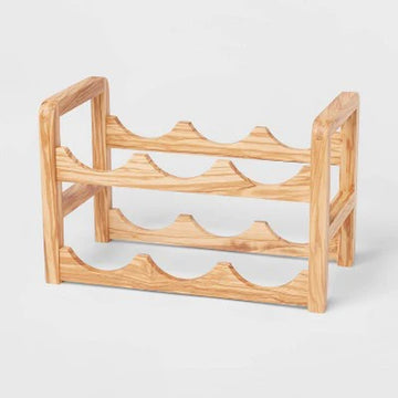 6 Bottles Olivewood Wine Rack Brown - Threshold