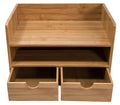 3-Tier Bamboo Desk Organizer with 3 Drawers